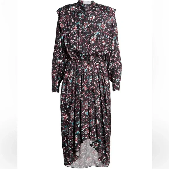 Isabel Marant Etoile Okleya Floral High-Low Midi-Dress - Picture 8 of 8